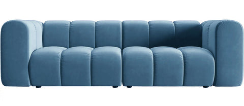 Pascal - 3-Seater Blue Modular Sofa, Bouble Sectional