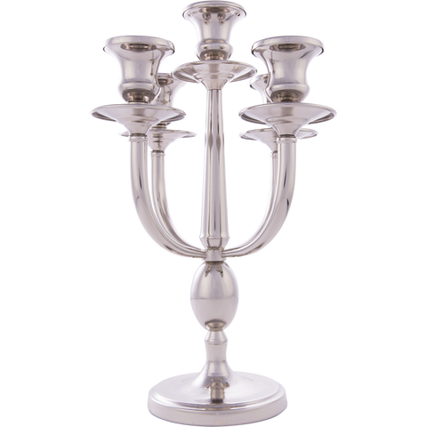 Alfred - 5 Arm Chrome Candle Holder-Candle Holders & Lanterns-Belle Fierté