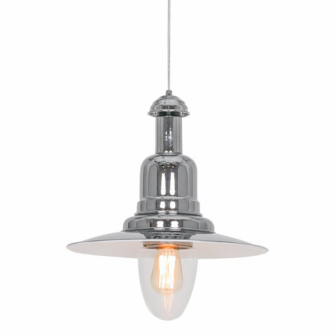 Ezra - Chrome Industrial Retro Kitchen Island 1 Light Ceiling Pendant Lamp-Ceiling Lamp-Belle Fierté