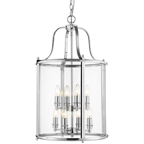 DIEGO - Glamour Ceiling Lamp, Glass Chrome Lantern Style Chandelier-Chandelier-Belle Fierté
