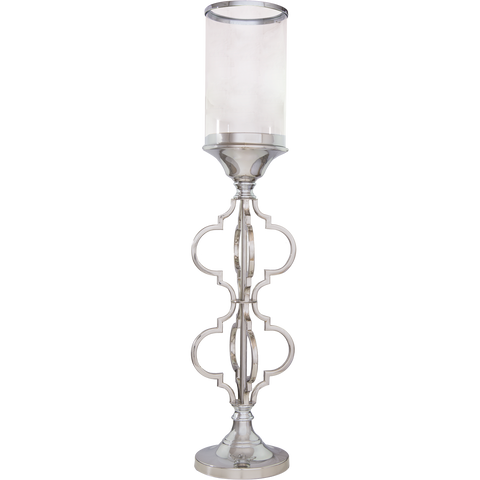 Pascal XL - Chrome and Glass Candle Holder-Candle Holders & Lanterns-Belle Fierté