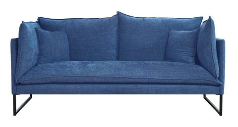 Mia - Modern Navy Blue Fabric Sofa, 2 Seater Sofa-Sofa-Belle Fierté