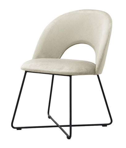 Palma - Modern Metal Base Velvet Dining Chair-Chair-Belle Fierté