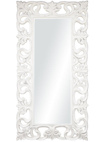 Caleb - Glamour XL White Frame Wall Mirror-Mirrors-Belle Fierté