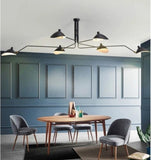 Greta- Black Extra Large Modern Industrial 6 Light Ceiling Lamp Chandelier