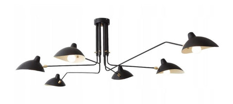 <transcy>Greta- Svart Ekstra Stor Moderne Industriell 6 Lys Taklampe Lysekrone</transcy>
