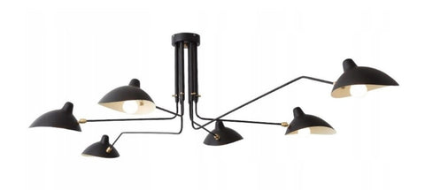 <transcy>Greta- Zwart Extra Grote Moderne Industriële 6 Lichte Plafondlamp Kroonluchter</transcy>