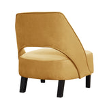 Kayden - Yellow Modern Velvet Armchair, Accent Chair