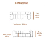 Lunar - 3-Seater Beige Velvet Sectional Sofa