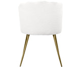 Lisey - Bouclé Dining Chair, Gold Metal Legs