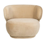 <transcy>Prima - Beige fløyel lenestol</transcy>