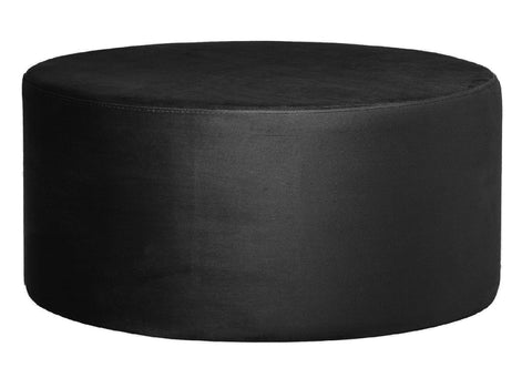 Andes - Black Round 80cm Cocktail Ottoman, Upholstered Coffee Table