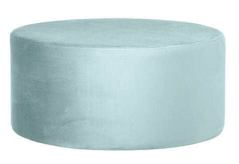 Andes - Mint Round 80cm Cocktail Ottoman, Upholstered Coffee Table