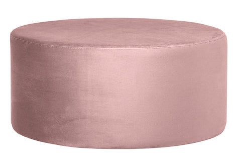<transcy>Andes - Rosa rund cocktail Ottoman, 80 cm stoppat soffbord</transcy>