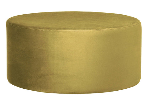 Andes - Mustard Round 80cm Cocktail Ottoman, Upholstered Coffee Table