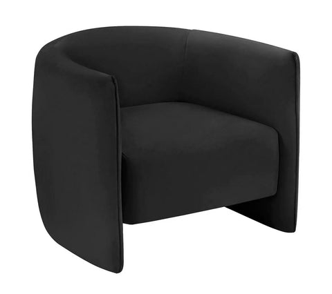 Agnes - Curved Black Velvet Armchair