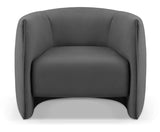 Agnes - Curved Charcoal Velvet Armchair
