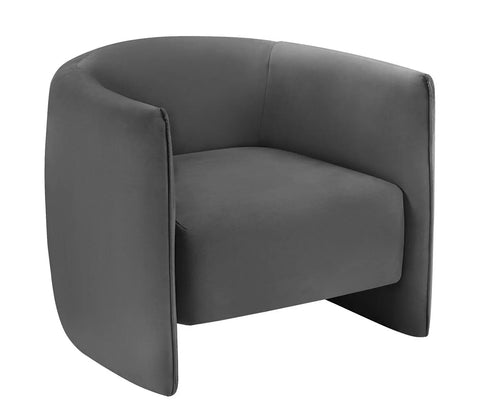 Agnes - Curved Charcoal Velvet Armchair
