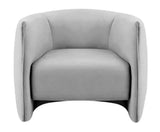 Agnes - Curved Grey Velvet Armchair
