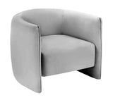 Agnes - Curved Grey Velvet Armchair