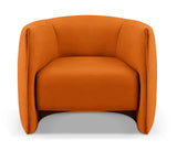 Agnes - Curved Orange Velvet Armchair