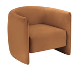Agnes - Curved Rust Orange Velvet Armchair
