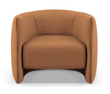 Agnes - Curved Rust Orange Velvet Armchair