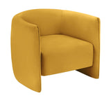 Agnes - Curved Yellow Velvet Armchair