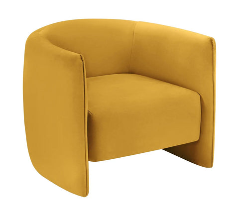 Agnes - Curved Yellow Velvet Armchair