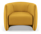 Agnes - Curved Yellow Velvet Armchair