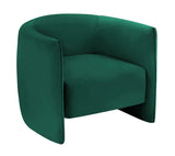 Agnes - Curved Green Velvet Armchair