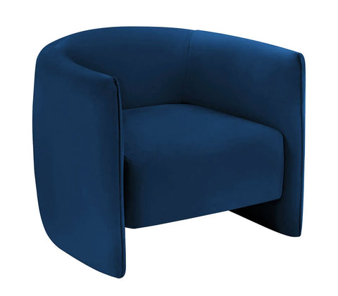 Agnes - Curved Navy Blue Velvet Armchair
