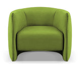 Agnes - Curved Olive Green Velvet Armchair