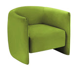 Agnes - Curved Olive Green Velvet Armchair
