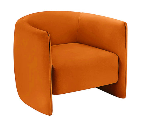 Agnes - Curved Orange Velvet Armchair