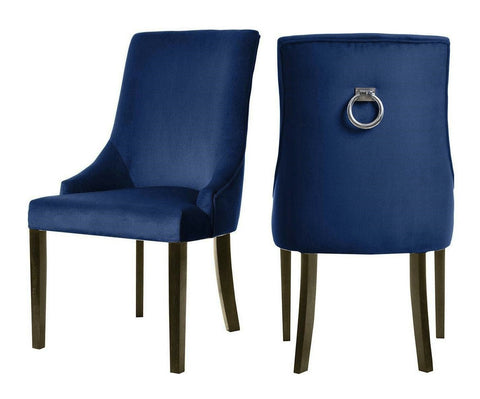 Bremen - Navy Blue Knocker Dining Chair, Set of 2-Chair Set-Belle Fierté