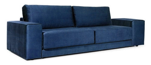 Belmont - Navy Blue Velvet 3 Seater Sofa Bed-Sofa-Belle Fierté