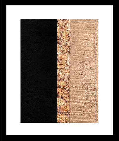 Black Wall Art, Rose Gold Leaf Abstract Painting