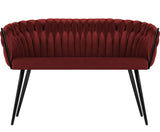 Chantel - Burgundy Velvet Dining Bench-Benches & Ottomans-Belle Fierté