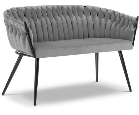 Chantel - Grey Velvet Dining Bench-Benches & Ottomans-Belle Fierté