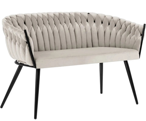 Chantel - Light Beige Velvet Dining Bench-Benches & Ottomans-Belle Fierté