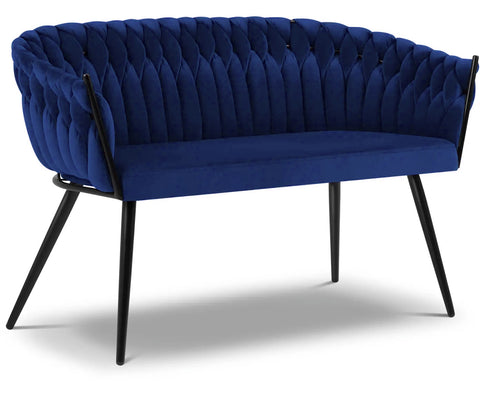 Chantel - Navy Blue Velvet Dining Bench-Benches & Ottomans-Belle Fierté