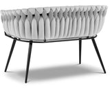 Chantel - Silver Grey Velvet Dining Bench-Benches & Ottomans-Belle Fierté