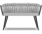 Chantel - Silver Grey Velvet Dining Bench-Benches & Ottomans-Belle Fierté