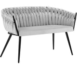 Chantel - Silver Grey Velvet Dining Bench-Benches & Ottomans-Belle Fierté