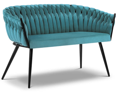 Chantel - Teal Velvet Dining Bench-Benches & Ottomans-Belle Fierté