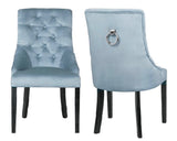 Cheryl - Duck Egg Blue Chesterfield Knocker Dining Chair, Set of 2-Chair Set-Belle Fierté