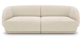 Emma - Beige Boucle 2 Seater Sofa, Modular Curved Sofa