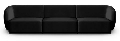 Emma - Black Velvet Modular 3 Seater Sofa