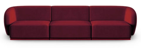 Emma - Burgundy Velvet Modular 3 Seater Sofa
